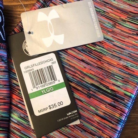 UNDER Armour girls leggings NWT Sz YLG - Picture 2 of 2